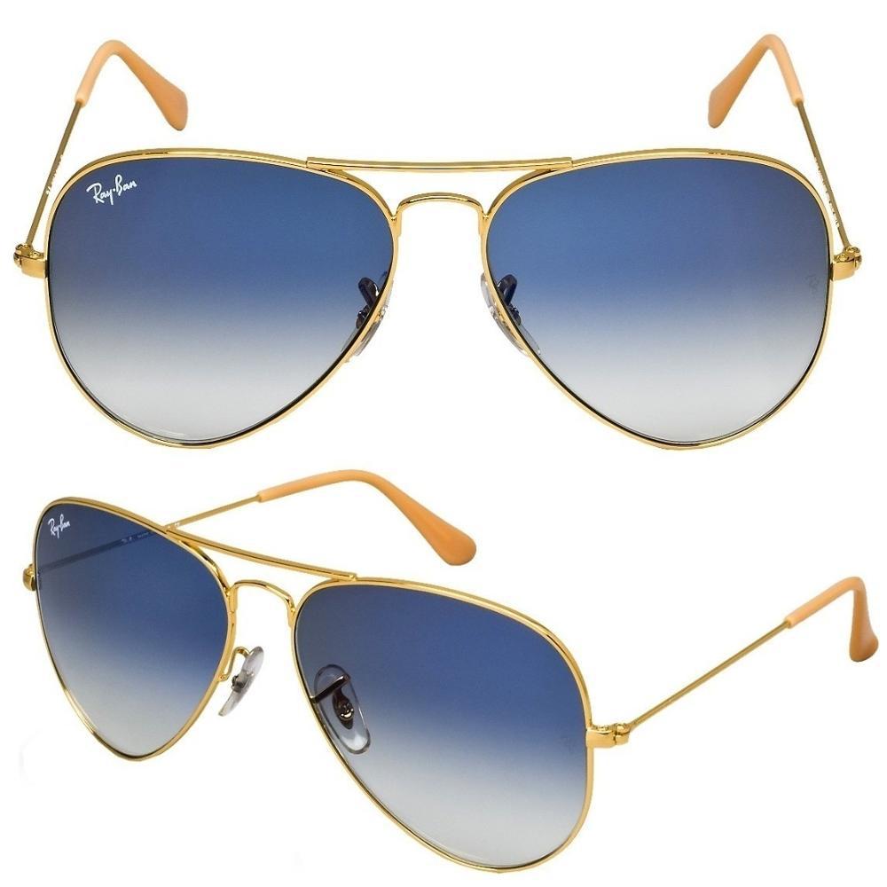 Óculos De Sol Ray-Ban Rb3026 Aviator Dourado - Lente Azul Degradê Tamanho 62 Mm. é bom? Vale a pena?