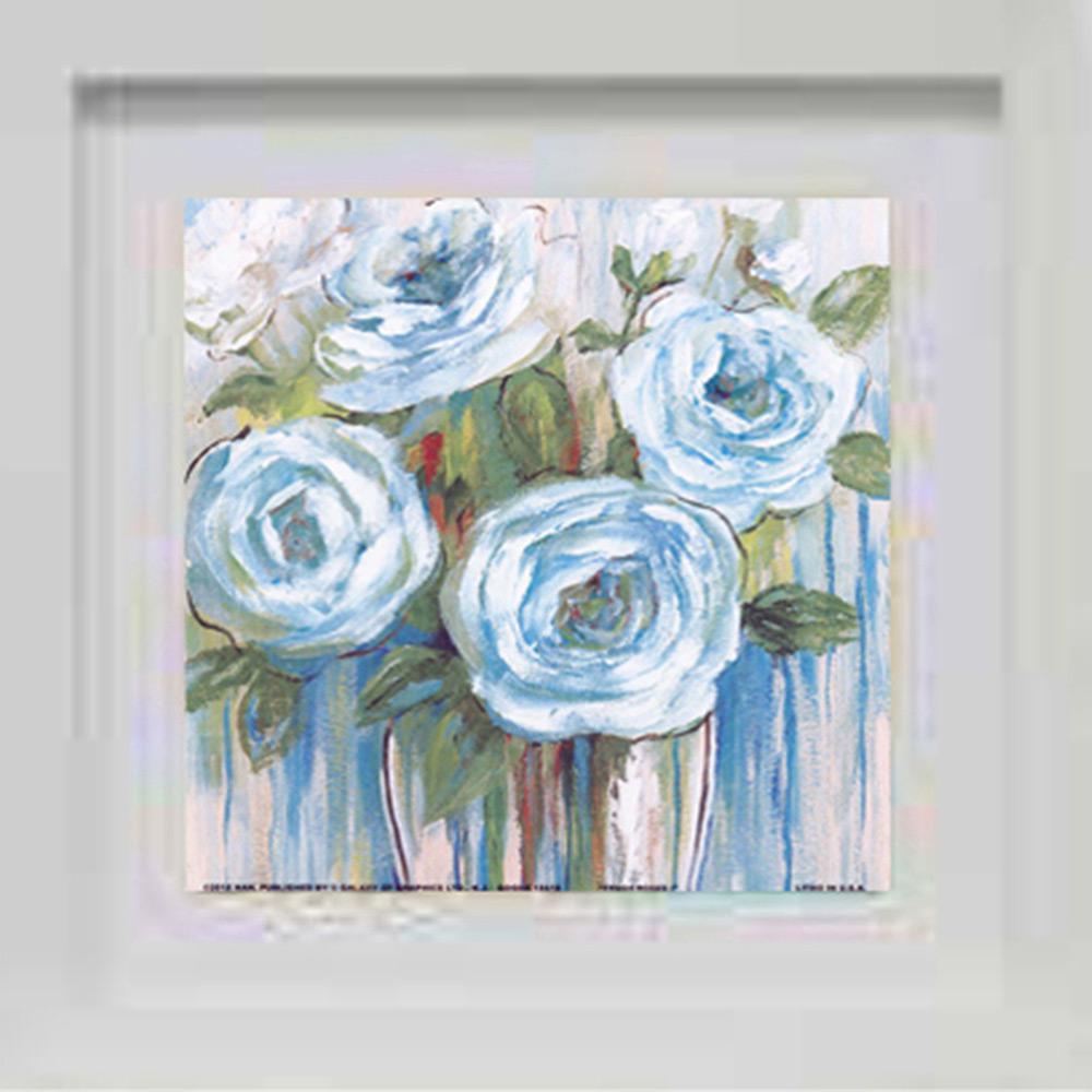 Quadro Floral Rosas Azul com Vidro 22x22cm - Kapos é bom? Vale a pena?