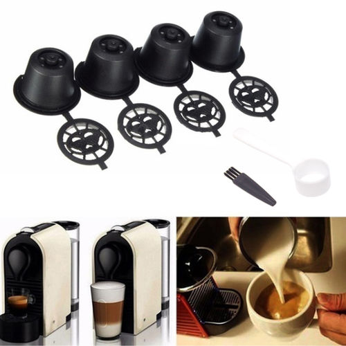 4pcs / Set Recarregáveis ¿¿filtro Reutilizável Cápsulas de Café Pods para a Nespresso Machines com Colher e Escova é bom? Vale a pena?