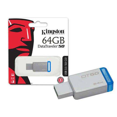 8186 Pen Drive Usb 3.1 Kingston Dt50/64gb Datatraveler 50 64gb Metal Azul é bom? Vale a pena?
