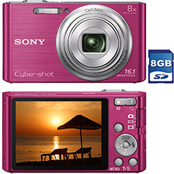 Câmera Digital Sony Cyber-shot DSC-W730 16.1MP Zoom Óptico 8x Cartão de Memória de 8GB Rosa é bom? Vale a pena?