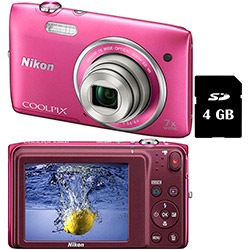 Câmera Digital Nikon S3500 20.1MP Zoom Óptico 7x Cartão 4 GB - Rosa é bom? Vale a pena?