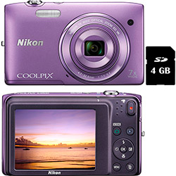 Câmera Digital Nikon S3500 20.1MP Zoom Óptico 7x Cartão 4GB - Roxa é bom? Vale a pena?