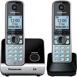 Telefone Sem Fio Panasonic Silver com Black Piano Kx-Tg6712Lbb com Base para + 1 Ramal é bom? Vale a pena?