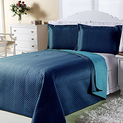 Cobre-leito Dual Color Casal com 2 Porta-travesseiros Marinho e Azul Turqueza Orb é bom? Vale a pena?