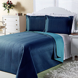 Cobre-leito Dual Color Queen com 2 Porta-travesseiros Marinho e Azul Turqueza Orb é bom? Vale a pena?