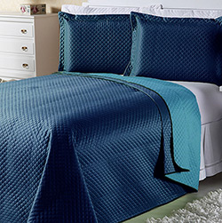 Cobre-leito Dual Color Solteiro com Porta-travesseiro Marinho e Azul Turqueza Orb é bom? Vale a pena?