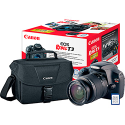 Câmera Digital Canon T3 12.2MP Lente EF-S 18-55mm Preta + Cartão de Memória 8GB + Bolsa é bom? Vale a pena?