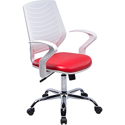Cadeira Executiva Delli Branca Cromada 320 com Rodízios Vermelho - DesignChair é bom? Vale a pena?