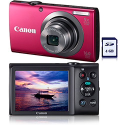 Câmera Digital PowerShot A2300 (16 MP) Rosa, C/ 5x Zoom Óptico, Filma em HD, Smart Auto, Detecção de Face, LCD 2.7" e Bateria Recarregável + Cartão SD 4GB - Canon é bom? Vale a pena?