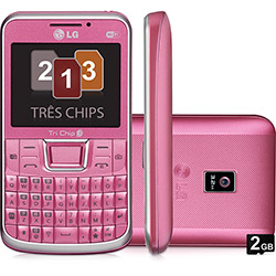 Celular LG Tri Chip C333 Desbloqueado Oi Rosa GSM Tela 2.3" Teclado Qwerty Câmera de 3.2MP Wi Fi Memória Interna de 78.4MB Expansível Até 8GB + Cartão de 2GB é bom? Vale a pena?