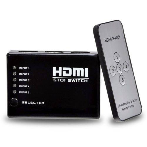 Adaptador Hub Switch Hdmi 5x1 com Controle Remoto 5 Portas Hdmi Splitter Full Hd para Video Game, Tv é bom? Vale a pena?
