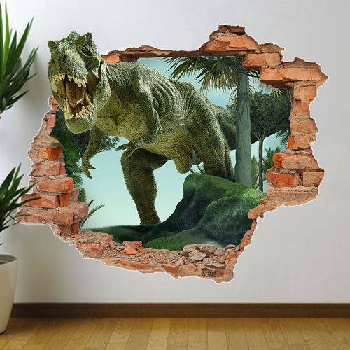 Adesivo de Parede Buraco Falso Dinossauro 3D é bom? Vale a pena?