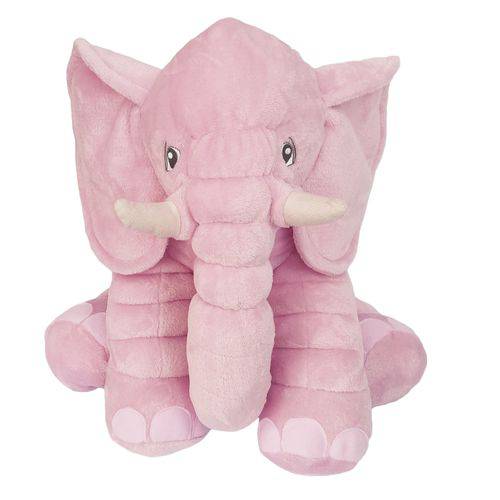 Almofada Elefante Rosa Bebê de 65 Cm com Porta-treco é bom? Vale a pena?
