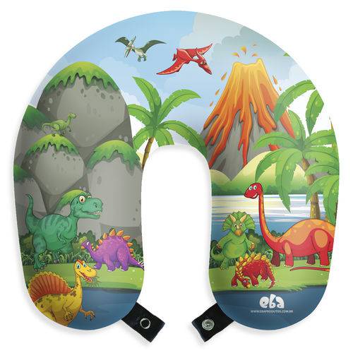 Almofada Infantil Dinossauros Travesseiro de Pescoço para Viagem e Descanso com Botão é bom? Vale a pena?