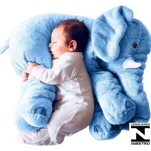 Almofada Travesseiro Elefante de Pelúcia para Bebê Dormir Azul 60cm - Ursos e Pelúcias é bom? Vale a pena?
