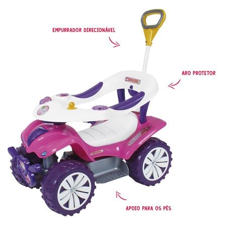 Andador Infantil Quadriciclo Biemme Sofy Car Style Rosa 719 com Haste que Controla as Rodas Dianteiras é bom? Vale a pena?