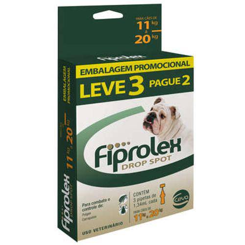 Anti Pulgas e Carrapatos Ceva Fiprolex Drop Spot de 1,34 Ml para Cães de 11 a 20 Kg - Leve 3 Pague 2 é bom? Vale a pena?