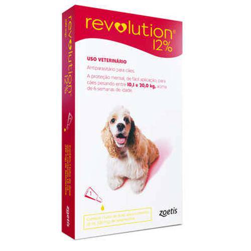 Anti Pulgas e Carrapatos Zoetis Revolution 12 para Cães de 10 a 20 Kg - 1 Ampola de 1,0 Ml é bom? Vale a pena?