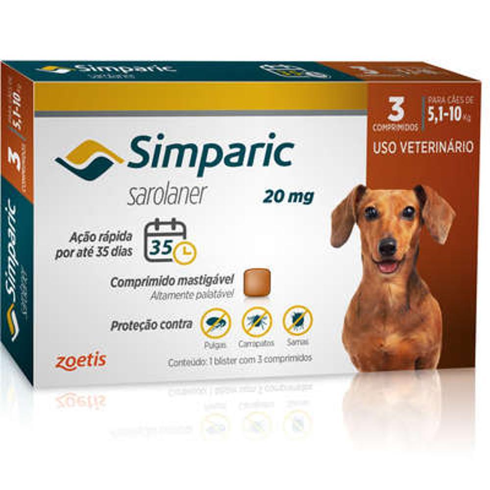 Anti Pulgas Zoetis Simparic 20 Mg Para Cães 5,1 A 10 Kg - 3 Comprimidos é bom? Vale a pena?