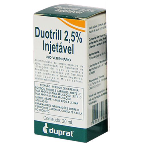 Antibiótico Duotrill Injetável 2,5% Duprat é bom? Vale a pena?