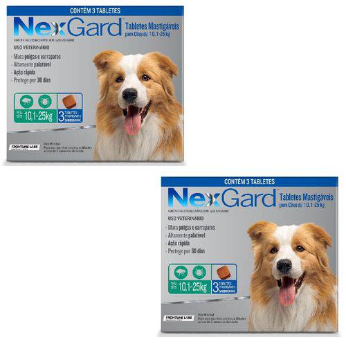 Antipulgas e Carrapatos Cães Nexgard G - 10 a 25Kg - 3 Tabletes Mastigáveis - Combo com 2 Unidades é bom? Vale a pena?