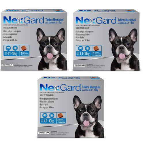 Antipulgas e Carrapatos Cães Nexgard M - 4 a 10Kg - 1 Tablete Mastigável - Combo com 3 Unidades é bom? Vale a pena?