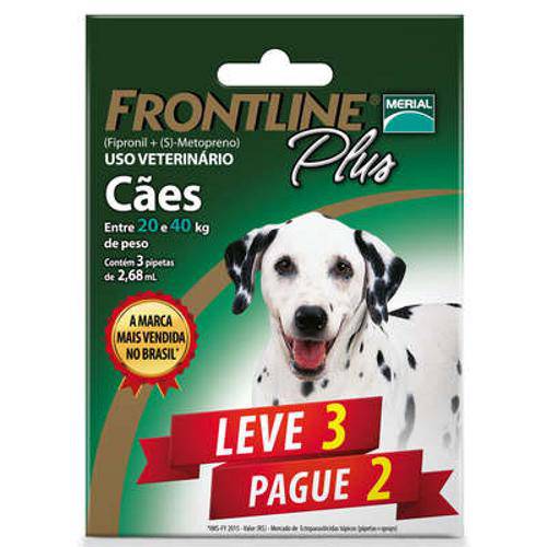 Antipulgas e Carrapatos Frontline Plus para Cães de 20 a 40 Kg - Leve 3 Pague 2 é bom? Vale a pena?