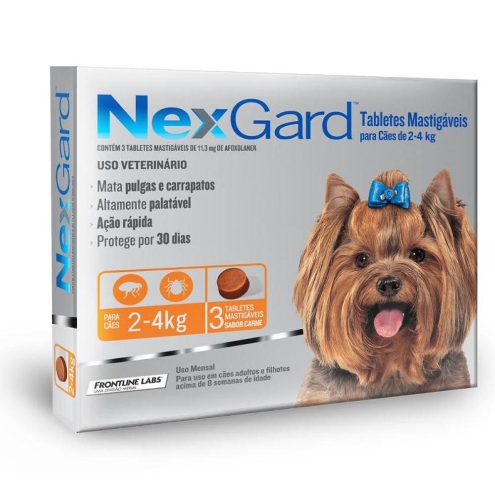 Antipulgas E Carrapatos Nexgard 11,3mg Para Cães De 2 A 4kg 3 Tabletes - Merial é bom? Vale a pena?