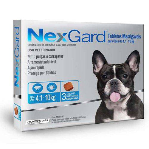 Antipulgas e Carrapatos Nexgard 28,3mg para Cães de 4,1 a 10kg 3 Tabletes - Merial é bom? Vale a pena?
