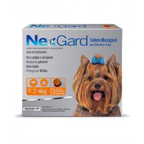 Antipulgas e Carrapatos Nexgard Merial para Cães de 2 a 4kg - 3 Tabletes é bom? Vale a pena?