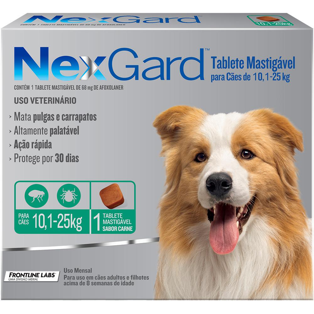 Antipulgas e Carrapatos para Cães Nexgard G de 10,1 a 25kg Tablete Mastigável é bom? Vale a pena?