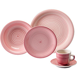 Aparelho de Jantar Espirale 20 Peças Ceramica Rosa - La Cuisine é bom? Vale a pena?