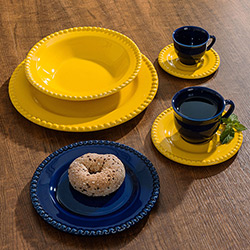 Aparelho de Jantar Poá Amarelo e Azul 42 Peças - La Cuisine é bom? Vale a pena?