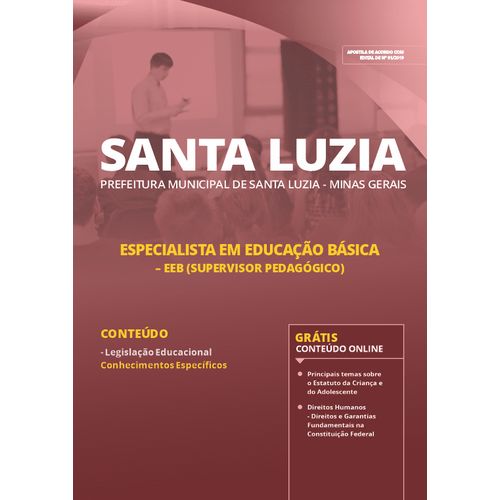 Apostila Pref Santa Luzia Mg 2019 Eeb Supervisor Pedagógico é bom? Vale a pena?