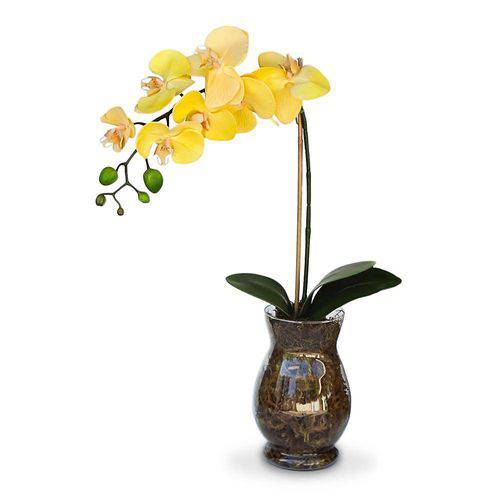 Arranjo de Flores Artificiais Orquidea Amarela 40 Cm é bom? Vale a pena?