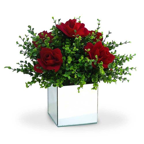 Arranjo de Flores Artificiais Rosas no Vaso Espelhado 30 Cm é bom? Vale a pena?
