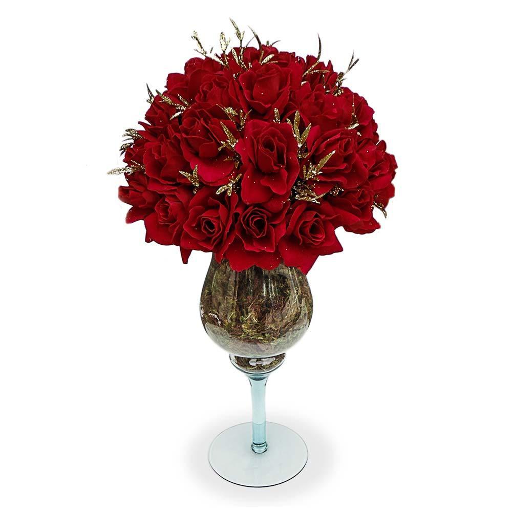 Arranjo De Flores Artificiais Rosas Vermelhas 50x30cm é bom? Vale a pena?