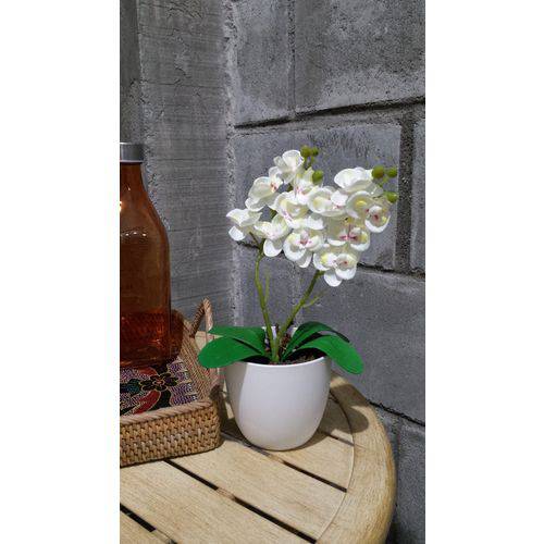 Arranjo de Orquideas Artificiais Pequeno - Vaso Branco - Flores Artificiais é bom? Vale a pena?