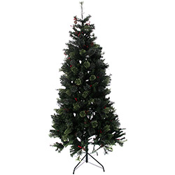 Árvore de Natal Decorada 2,1m 1.350 Galhos Enfeitada com Pinhas e Frutinhas e Base Metálica - Orb Christmas é bom? Vale a pena?