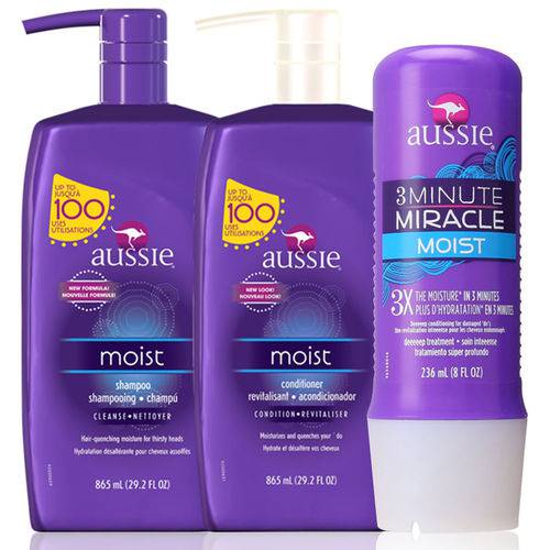 Aussie Kit Moist Shampoo, Condicionador 865ml e Mascara 236ml é bom? Vale a pena?