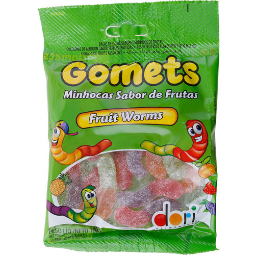 Balas de Goma Gomets Minhocas Sabor de Frutas Fruit Worms 100g - Dori é bom? Vale a pena?