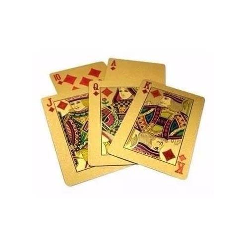 Baralho Dourado Ouro 24k Dollar Poker Cartas Jogos P