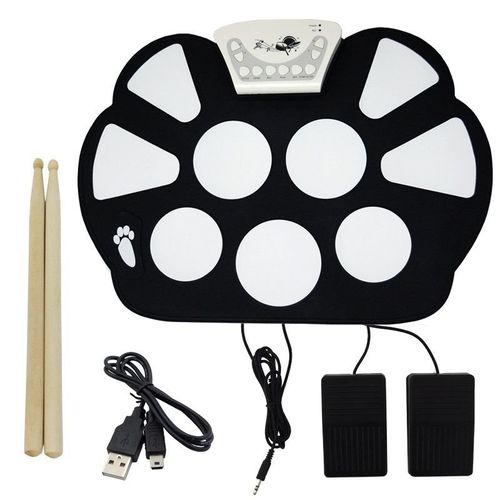Bateria Eletrônica Musical Silicone Digital Roll Up Drum Kit 10 Pads 2 Pedais Baqueta Kh-w758 Preta é bom? Vale a pena?