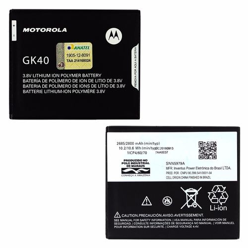 Bateria Gk40 Motorola Moto G4 Play Xt1600 Colors Xt1603 Nacional Selo Anatel é bom? Vale a pena?