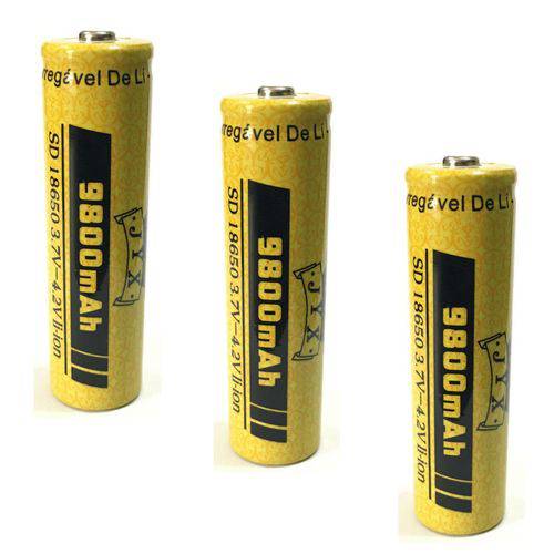 3 Bateria Recarregável JYX 18650 3,7v- 4,2v 9800 MAh é bom? Vale a pena?