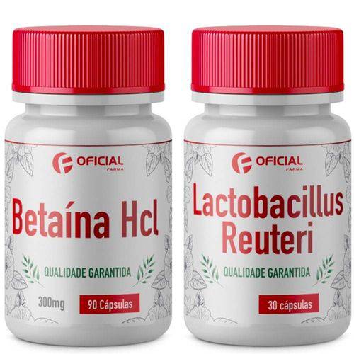 Betaína Hcl 300mg 90 Caps + Lactobacillus Reuteri 30 Caps é bom? Vale a pena?