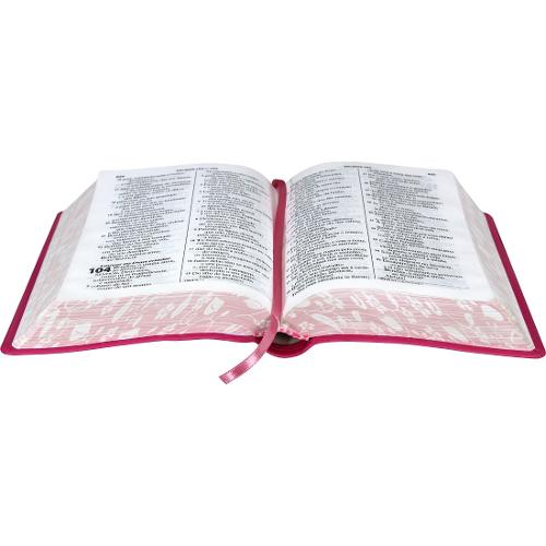 Bíblia Sagrada Ra Pequena Letra Grande C/ Borda Florida - Pink é bom? Vale a pena?