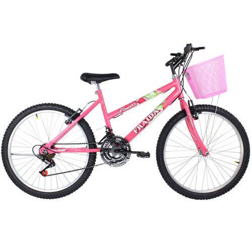 Bicicleta Feminina Aro 24 Mountain Bike com Cesta - Rosa é bom? Vale a pena?