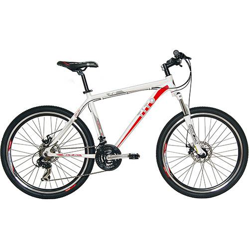 Bicicleta Tito Bikes MTB Aro 26 21 Velocidades Quadro 19 Branca/Vermelha é bom? Vale a pena?
